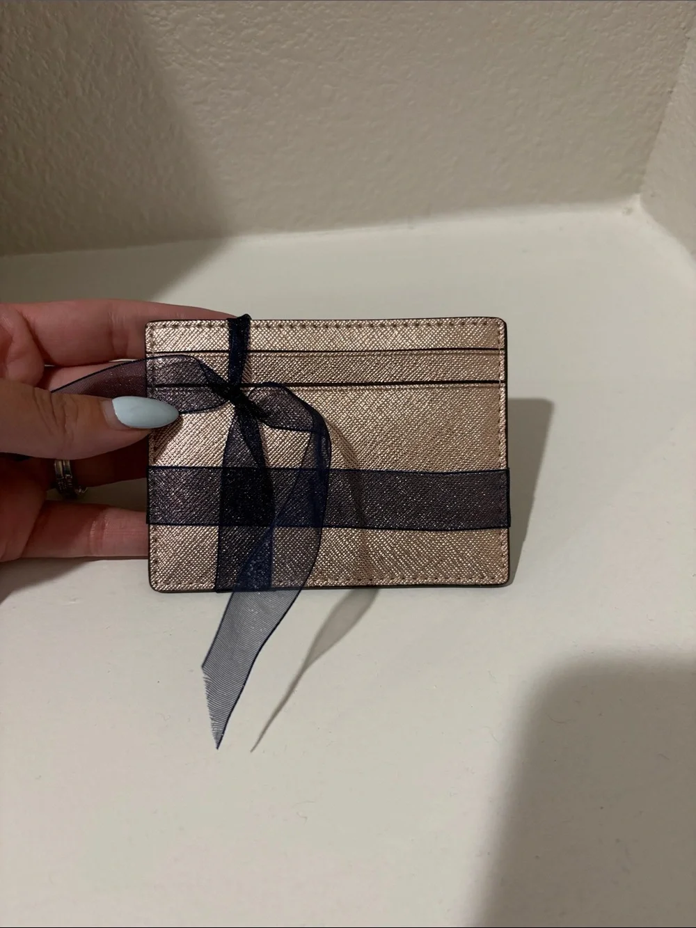 Kate Spade Metallic Rose Gold Card Slot Holder